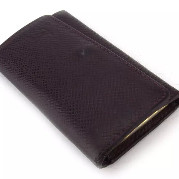 LOUIS VUITTON key case Taiga Bordeaux Taigareza - Authentic used D2230 - Picture 4 of 9